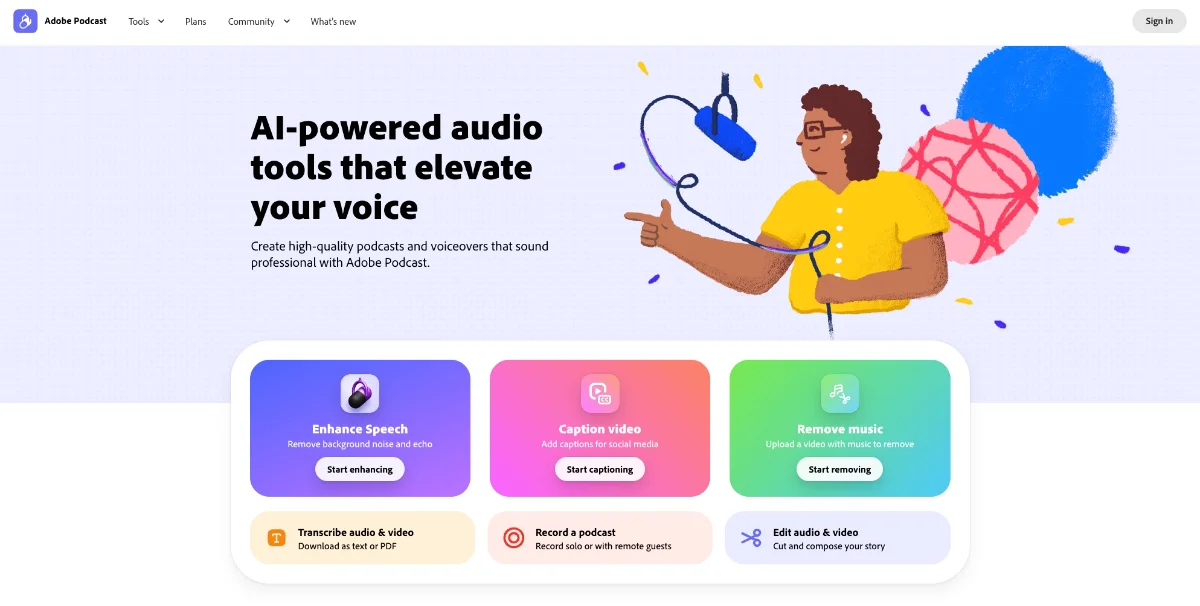 Adobe Podcast Screenshot