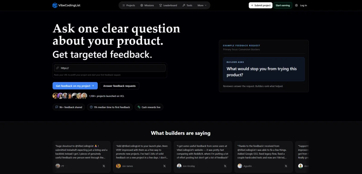 VibeCodingList preview